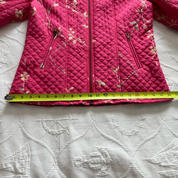 100% Silk reversible front zip jacket black and hot pink  matching scarf - Picture 10 of 11